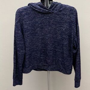 GAP Heathered Navy Cowl Neck Sweater